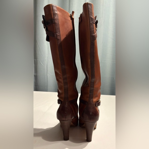 Cole Haan x Nike Air Poppy Bit Two-Tone Brown Heeled Leather Boots Size 9.5 - Picture 5 of 13